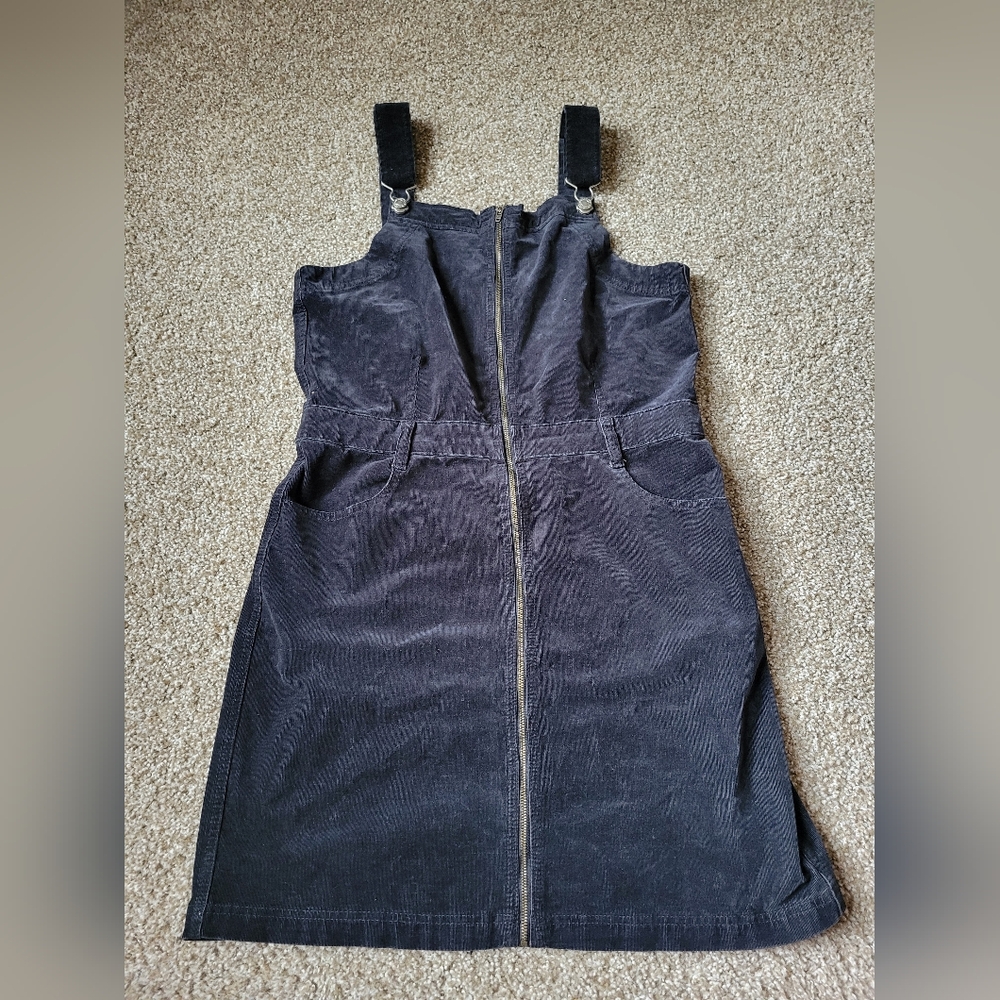 American Eagle Outfitters Black Ribbed Mini Denim Plus Size Dress Size 16 - Picture 3 of 14